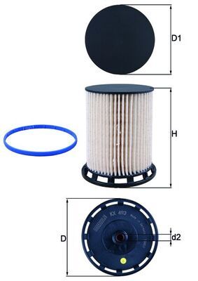 Mahle KX493D Fuel Filter - 1