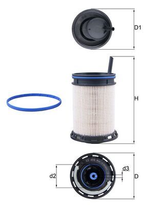 Mahle KX494D Fuel Filter - 1