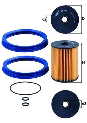 Mahle KX503D Fuel Filter - 1