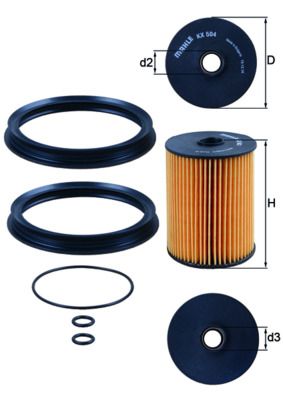 Mahle KX504D Fuel Filter - 1