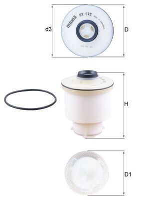 Mahle KX573D Fuel Filter - 1