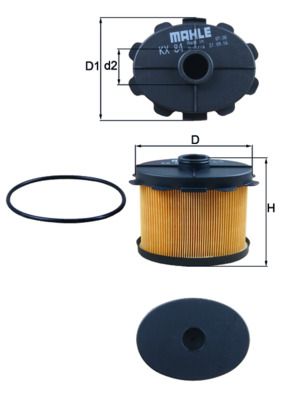 Mahle KX84D Fuel Filter - 1