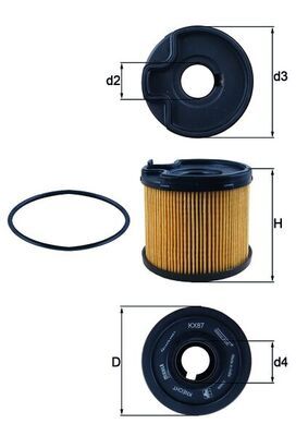 Mahle KX87D Fuel Filter - 1