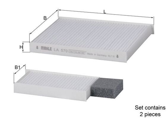 Mahle LA570/S Filter, cabin air - 1