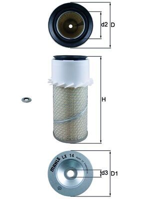 Mahle LX14A Air Filter - 1