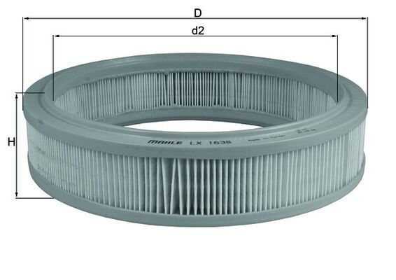 Mahle LX1638 Air Filter - 1