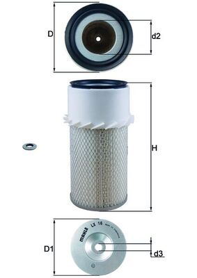 Mahle LX16A Air Filter - 1