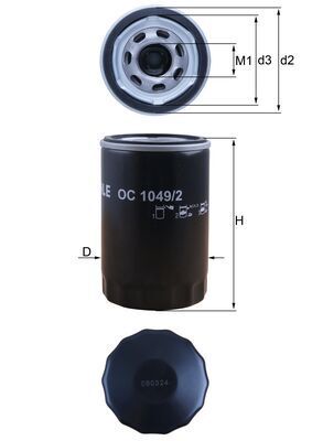 Mahle OC1049/2 Oil Filter - 1