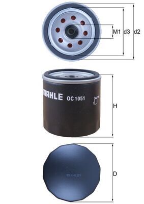 Mahle OC1051 Oil Filter - 1