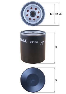Mahle OC1053 Oil Filter - 1