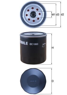 Mahle OC1063 Oil Filter - 1