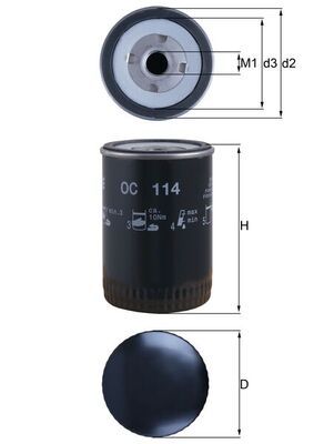 Mahle OC114 Oil Filter - 1