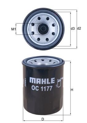 Mahle OC1177 Oil Filter - 1