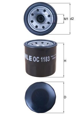 Mahle OC1183 Oil Filter - 1