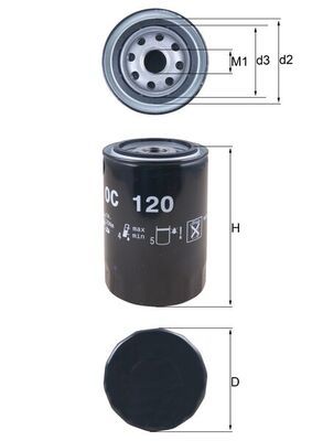 Mahle OC120 Oil Filter - 1