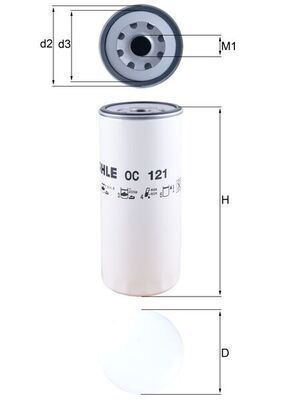 Mahle OC121 Oil Filter - 1