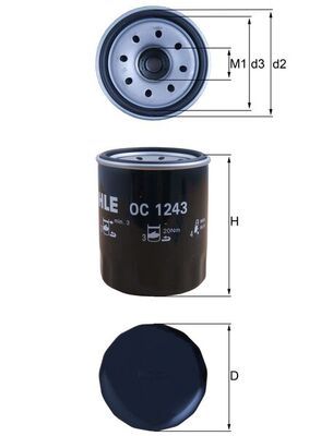 Mahle OC1243 Oil Filter - 1