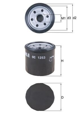 Mahle OC1253 Oil Filter - 1