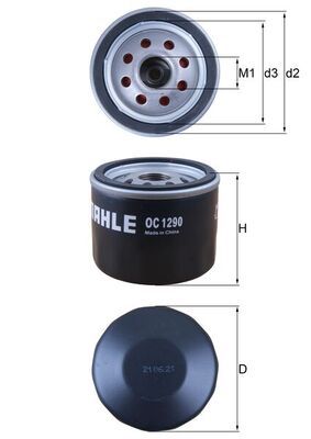 Mahle OC1290 Oil Filter - 1