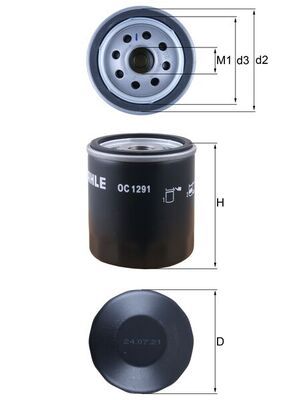 Mahle OC1291 Oil Filter - 1