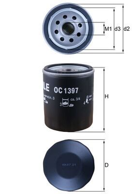 Mahle OC1397 Oil Filter - 1