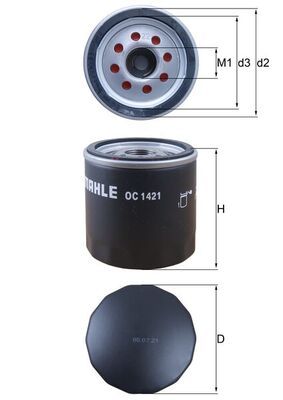 Mahle OC1421 Oil Filter - 1