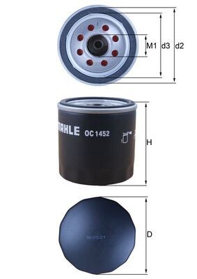 Mahle OC1452 Oil Filter - 1