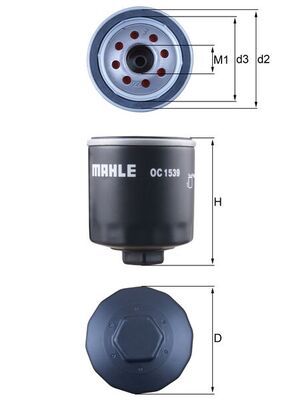 Mahle OC1539 Oil Filter - 1