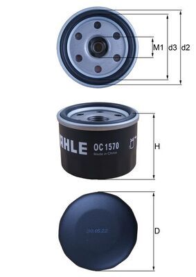 Mahle OC1570 Oil Filter - 1