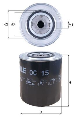 Mahle OC15 Oil Filter - 1