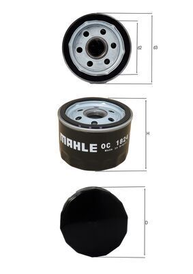Mahle OC1824 Oil Filter - 1