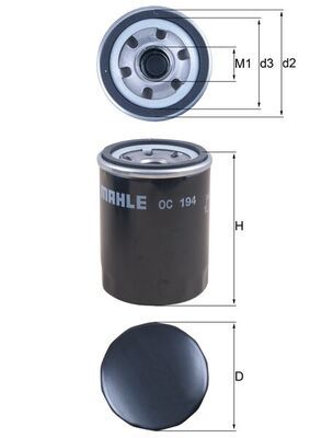 Mahle OC194 Oil Filter - 1