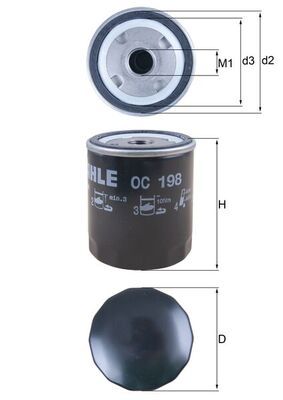 Mahle OC198 Oil Filter - 1