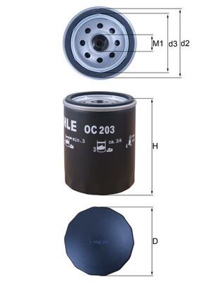 Mahle OC203 Oil Filter - 1