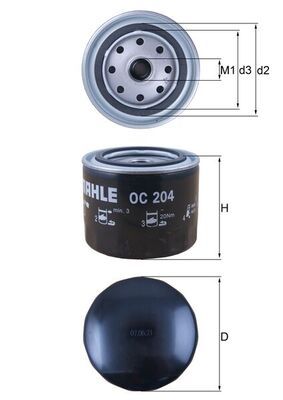 Mahle OC204 Oil Filter - 1