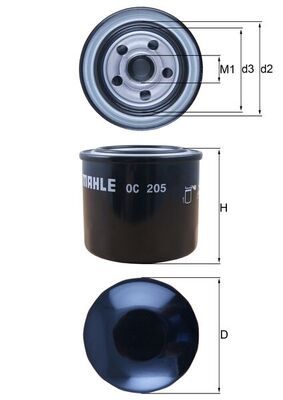 Mahle OC205 Oil Filter - 1
