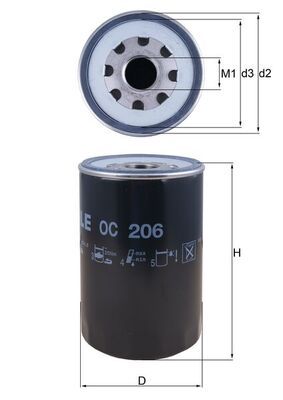 Mahle OC206 Oil Filter - 1