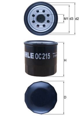 Mahle OC215 Oil Filter - 1
