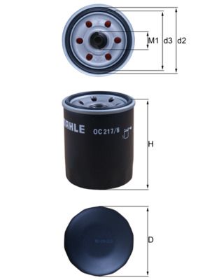 Mahle OC217/6 Oil Filter - 1