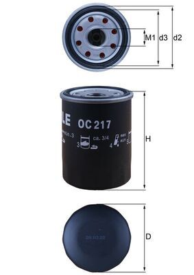 Mahle OC217 Oil Filter - 1