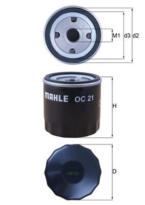 Mahle OC21 Oil Filter - 1