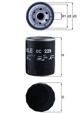 Mahle OC229 Oil Filter - 1