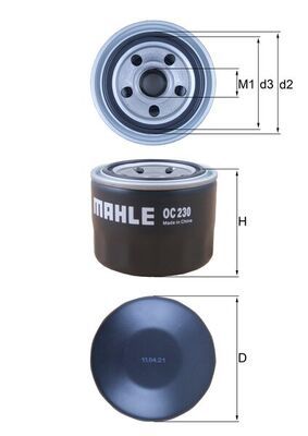 Mahle OC230 Oil Filter - 1