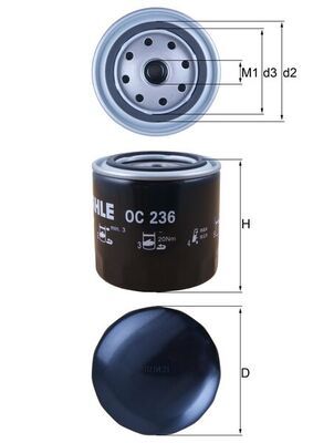 Mahle OC236 Oil Filter - 1