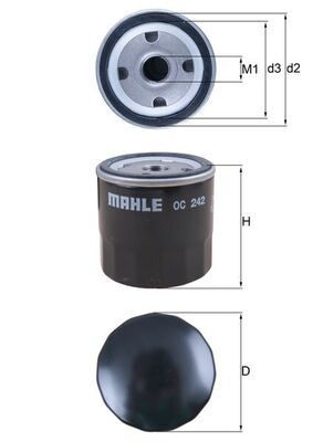 Mahle OC242 Oil Filter - 1