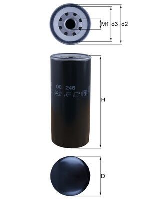 Mahle OC246 Oil Filter - 1