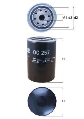 Mahle OC257 Oil Filter - 1