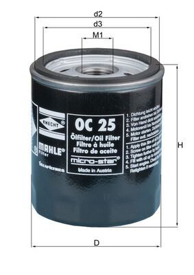 Mahle OC25 Oil Filter - 1