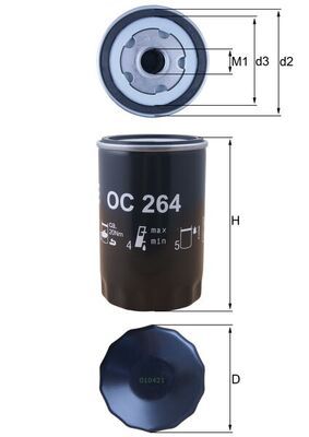 Mahle OC264 Oil Filter - 1