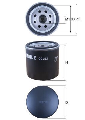 Mahle OC272 Oil Filter - 1